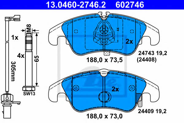 Ate Brake Pad Set, disc brake – price 334 PLN