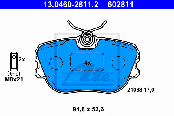 Ate Brake Pad Set, disc brake – price 187 PLN