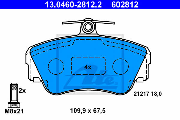 Ate 13.0460-2812.2 Brake Pad Set, disc brake 13046028122: Buy near me in Poland at 2407.PL - Good price!
