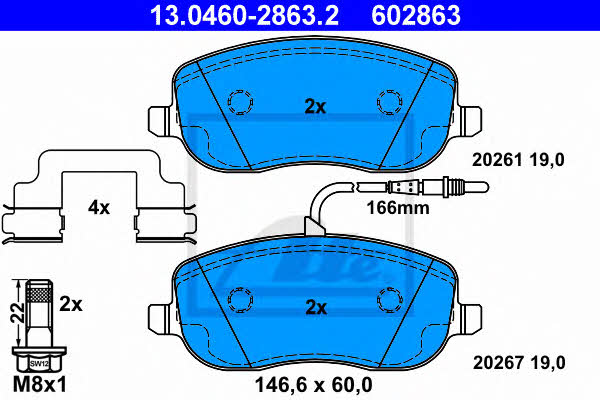 Ate 13.0460-2863.2 Brake Pad Set, disc brake 13046028632: Buy near me in Poland at 2407.PL - Good price!