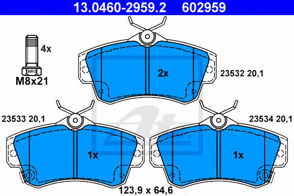 Ate Brake Pad Set, disc brake – price 227 PLN