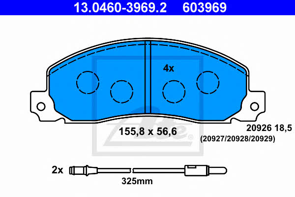 Ate 13.0460-3969.2 Brake Pad Set, disc brake 13046039692: Buy near me in Poland at 2407.PL - Good price!