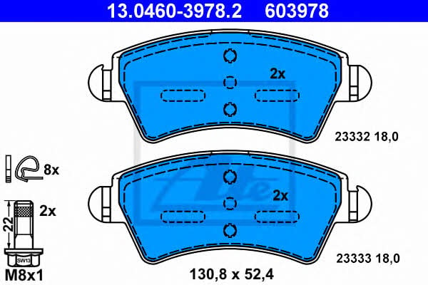 Ate 13.0460-3978.2 Brake Pad Set, disc brake 13046039782: Buy near me in Poland at 2407.PL - Good price!