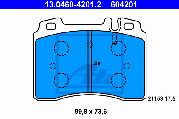 Ate Brake Pad Set, disc brake – price 197 PLN