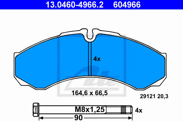 Ate 13.0460-4966.2 Brake Pad Set, disc brake 13046049662: Buy near me at 2407.PL in Poland at an Affordable price!