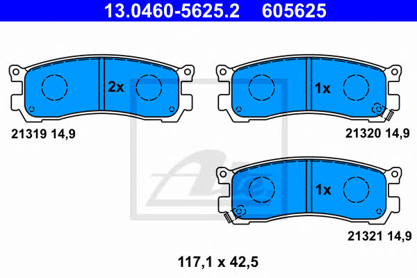 Ate 13.0460-5625.2 Brake Pad Set, disc brake 13046056252: Buy near me in Poland at 2407.PL - Good price!