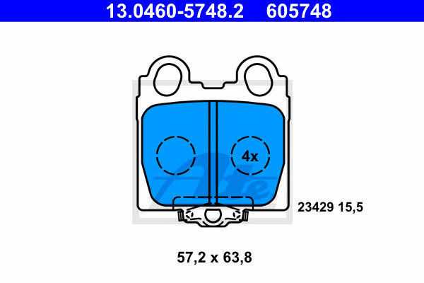 Ate 13.0460-5748.2 Brake Pad Set, disc brake 13046057482: Buy near me in Poland at 2407.PL - Good price!
