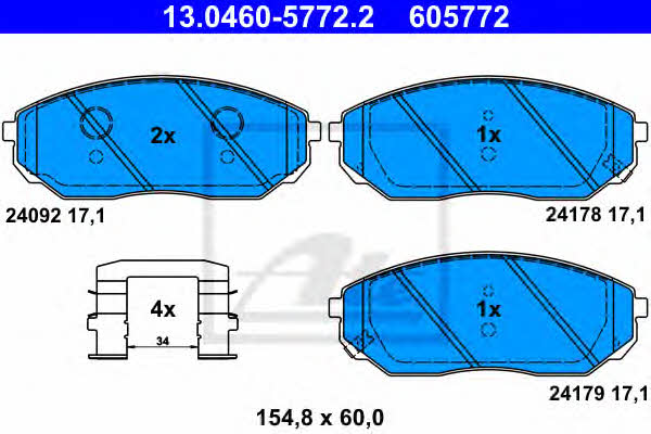 Ate 13.0460-5772.2 Brake Pad Set, disc brake 13046057722: Buy near me in Poland at 2407.PL - Good price!