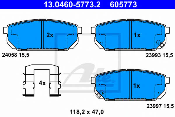 Ate 13.0460-5773.2 Brake Pad Set, disc brake 13046057732: Buy near me in Poland at 2407.PL - Good price!