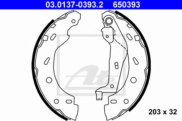 Ate 03.0137-0393.2 Brake shoe set 03013703932: Buy near me at 2407.PL in Poland at an Affordable price!