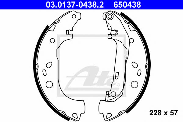 Ate 03.0137-0438.2 Brake shoe set 03013704382: Buy near me in Poland at 2407.PL - Good price!