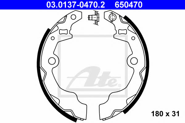 Ate 03.0137-0470.2 Brake shoe set 03013704702: Buy near me in Poland at 2407.PL - Good price!