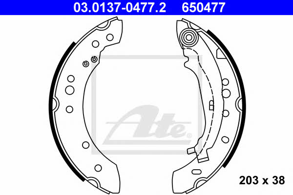 Ate 03.0137-0477.2 Brake shoe set 03013704772: Buy near me in Poland at 2407.PL - Good price!