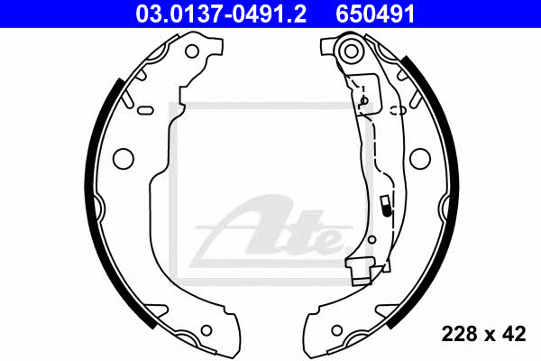Ate 03.0137-0491.2 Brake shoe set 03013704912: Buy near me at 2407.PL in Poland at an Affordable price!