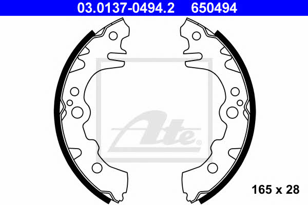 Ate 03.0137-0494.2 Brake shoe set 03013704942: Buy near me at 2407.PL in Poland at an Affordable price!