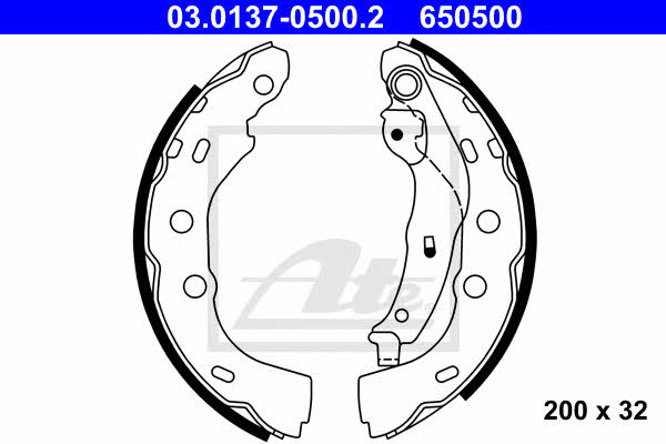 Ate 03.0137-0500.2 Brake shoe set 03013705002: Buy near me in Poland at 2407.PL - Good price!