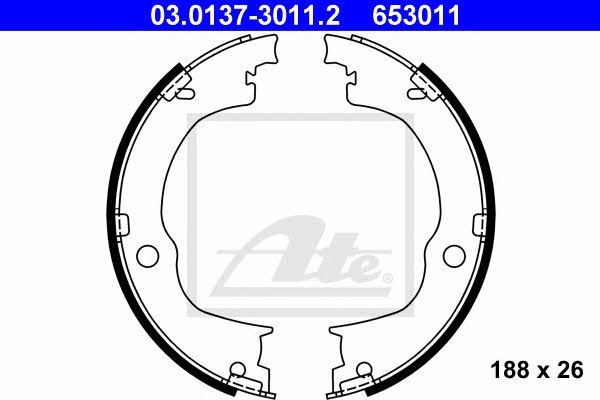 Ate 03.0137-3011.2 Parking brake shoes 03013730112: Buy near me at 2407.PL in Poland at an Affordable price!