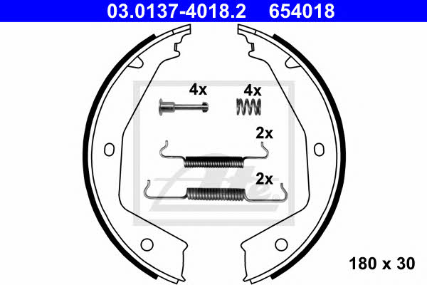 Ate 03.0137-4018.2 Parking brake shoes 03013740182: Buy near me in Poland at 2407.PL - Good price!