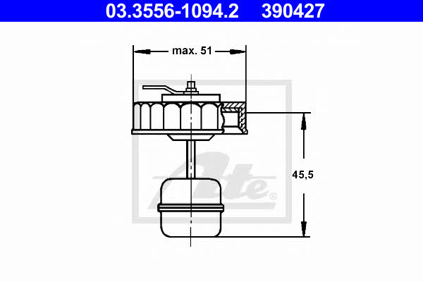 Ate 03.3556-1094.2 Brake fluid reservoir cap 03355610942: Buy near me in Poland at 2407.PL - Good price!