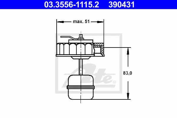 Ate 03.3556-1115.2 Brake fluid reservoir cap 03355611152: Buy near me in Poland at 2407.PL - Good price!