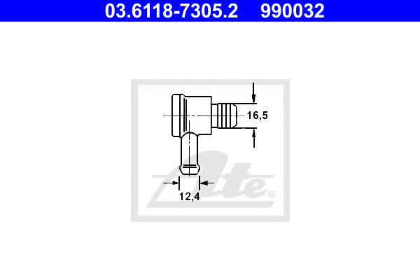 Ate 03.6118-7305.2 Connection Piece, vacuum hose 03611873052: Buy near me in Poland at 2407.PL - Good price!