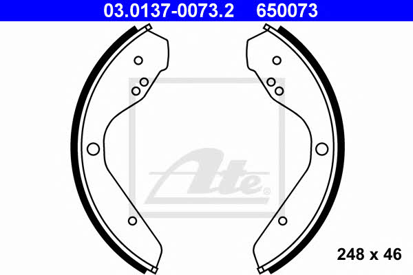 Ate 03.0137-0073.2 Brake shoe set 03013700732: Buy near me in Poland at 2407.PL - Good price!