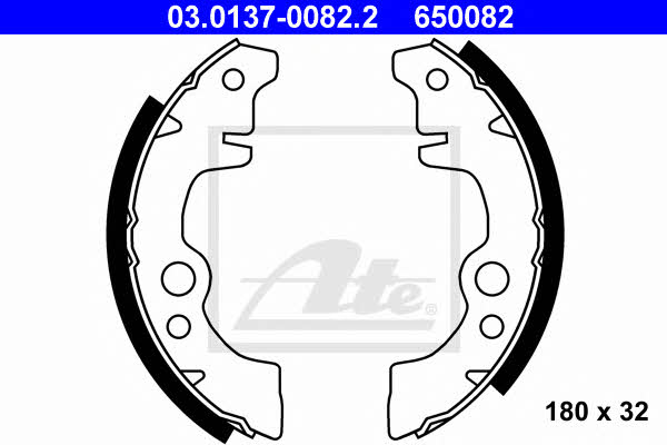 Ate 03.0137-0082.2 Brake shoe set 03013700822: Buy near me at 2407.PL in Poland at an Affordable price!