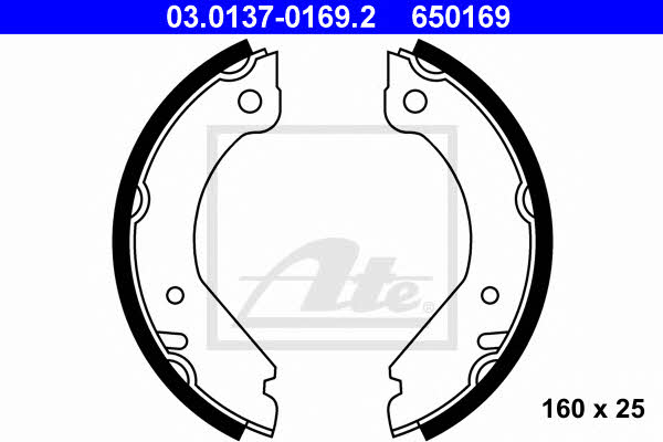 Ate 03.0137-0169.2 Parking brake shoes 03013701692: Buy near me at 2407.PL in Poland at an Affordable price!
