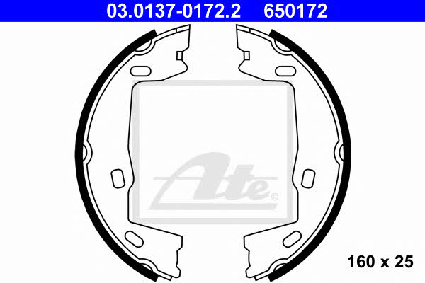 Ate 03.0137-0172.2 Parking brake shoes 03013701722: Buy near me at 2407.PL in Poland at an Affordable price!