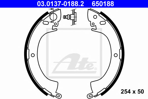Ate 03.0137-0188.2 Brake shoe set 03013701882: Buy near me at 2407.PL in Poland at an Affordable price!