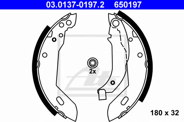 Ate 03.0137-0197.2 Brake shoe set 03013701972: Buy near me in Poland at 2407.PL - Good price!