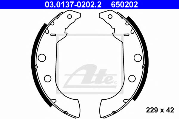 Ate 03.0137-0202.2 Brake shoe set 03013702022: Buy near me at 2407.PL in Poland at an Affordable price!