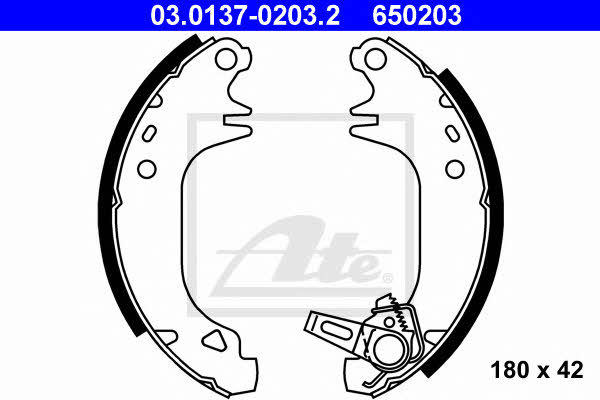 Ate 03.0137-0203.2 Brake shoe set 03013702032: Buy near me at 2407.PL in Poland at an Affordable price!