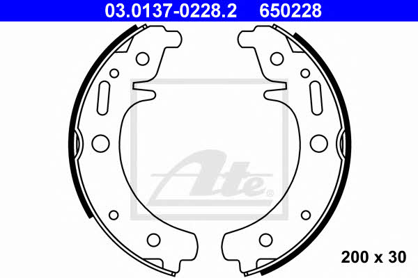 Ate 03.0137-0228.2 Brake shoe set 03013702282: Buy near me at 2407.PL in Poland at an Affordable price!