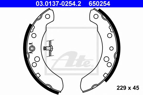 Ate 03.0137-0254.2 Brake shoe set 03013702542: Buy near me in Poland at 2407.PL - Good price!