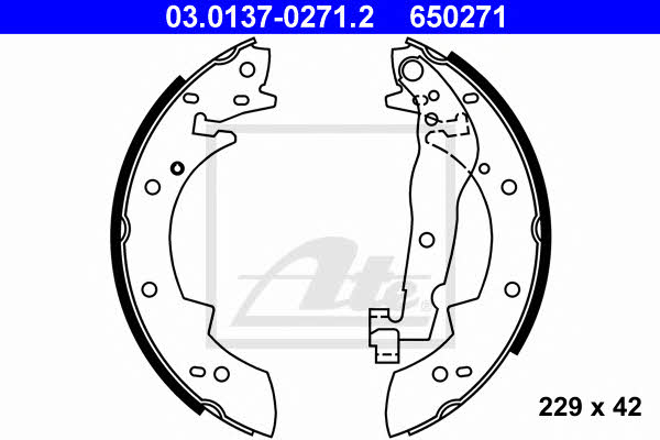 Ate 03.0137-0271.2 Brake shoe set 03013702712: Buy near me at 2407.PL in Poland at an Affordable price!