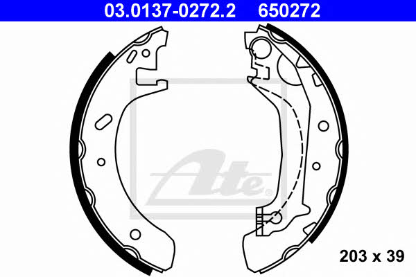 Ate 03.0137-0272.2 Brake shoe set 03013702722: Buy near me at 2407.PL in Poland at an Affordable price!