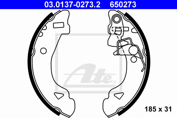 Ate 03.0137-0273.2 Brake shoe set 03013702732: Buy near me in Poland at 2407.PL - Good price!