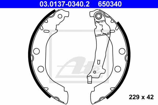 Ate 03.0137-0340.2 Brake shoe set 03013703402: Buy near me in Poland at 2407.PL - Good price!