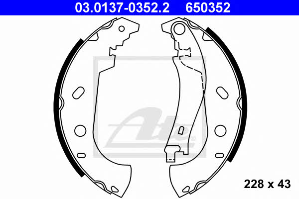 Ate 03.0137-0352.2 Brake shoe set 03013703522: Buy near me at 2407.PL in Poland at an Affordable price!