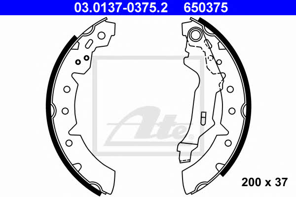 Ate 03.0137-0375.2 Brake shoe set 03013703752: Buy near me in Poland at 2407.PL - Good price!