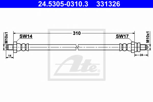 Ate 24.5305-0310.3 Brake Hose 24530503103: Buy near me in Poland at 2407.PL - Good price!