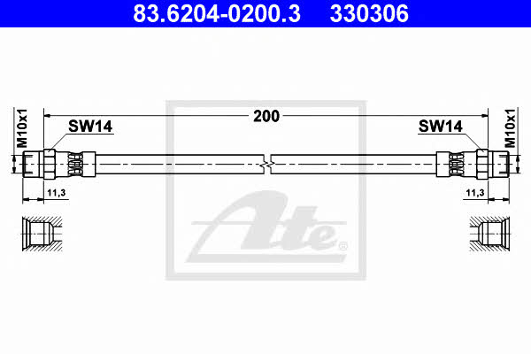 Ate 83.6204-0200.3 Bremsschlauch 83620402003: Kaufen Sie zu einem guten Preis in Polen bei 2407.PL!