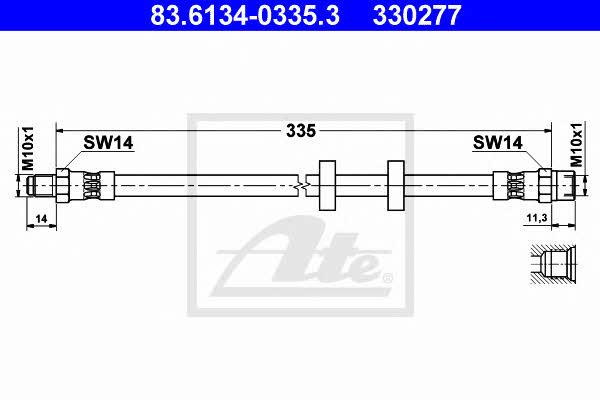 Ate 83.6134-0335.3 Bremsschlauch 83613403353: Kaufen Sie zu einem guten Preis in Polen bei 2407.PL!