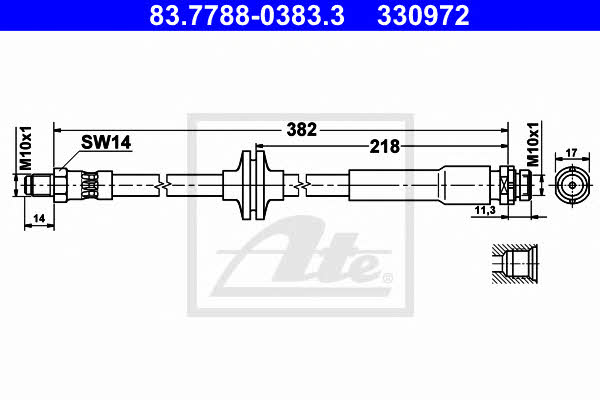 Ate 83.7788-0383.3 Bremsschlauch 83778803833: Kaufen Sie zu einem guten Preis in Polen bei 2407.PL!