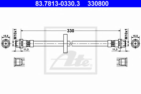 Ate 83.7813-0330.3 Тормозной шланг 83781303303: Отличная цена - Купить в Польше на 2407.PL!
