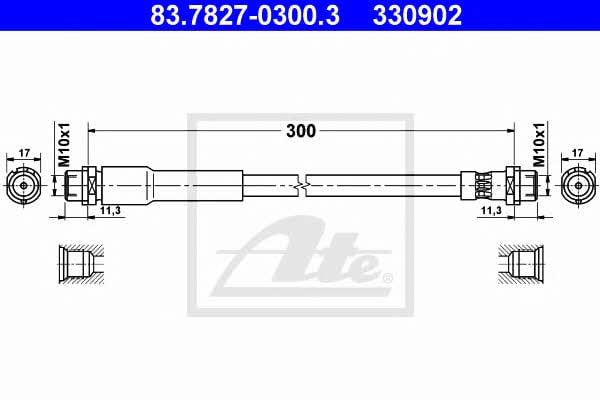 Ate 83.7827-0300.3 Brake Hose 83782703003: Buy near me at 2407.PL in Poland at an Affordable price!