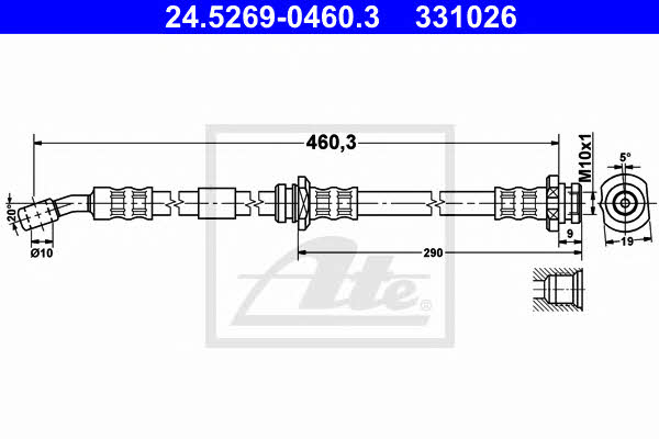 Ate 24.5269-0460.3 Brake Hose 24526904603: Buy near me in Poland at 2407.PL - Good price!