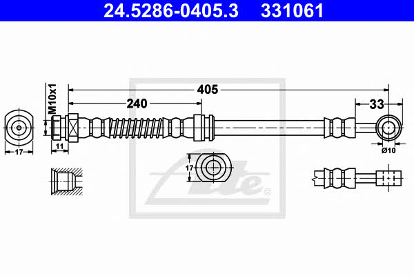 Ate 24.5286-0405.3 Bremsschlauch 24528604053: Kaufen Sie zu einem guten Preis in Polen bei 2407.PL!