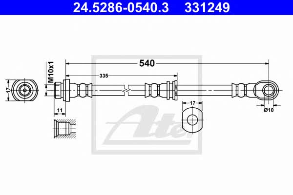 Ate 24.5286-0540.3 Bremsschlauch 24528605403: Kaufen Sie zu einem guten Preis in Polen bei 2407.PL!